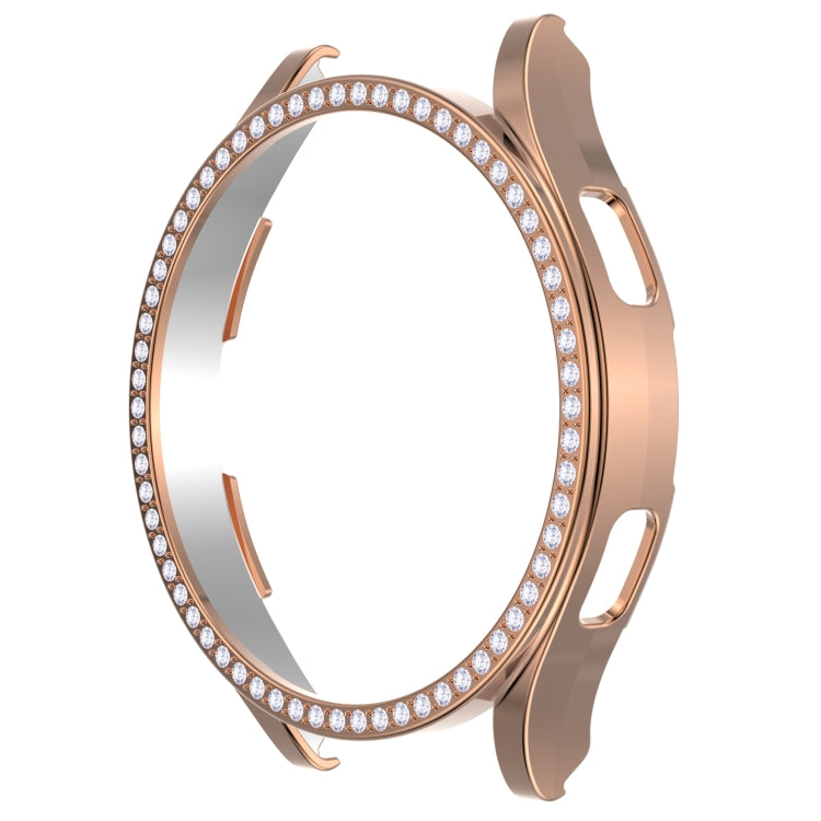 For Samsung Galaxy Watch4 44mm Single Row Diamond Hollowed PC Watch Case