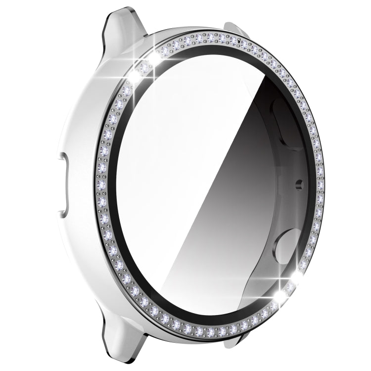 For Samsung Galaxy Watch Active 2 40mm Single Row Diamond Two-color PC+Tempered Glass Watch Case