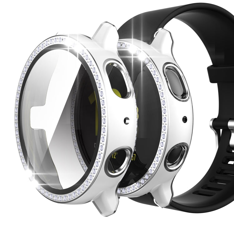 For Samsung Galaxy Watch Active 2 40mm Single Row Diamond Two-color PC+Tempered Glass Watch Case