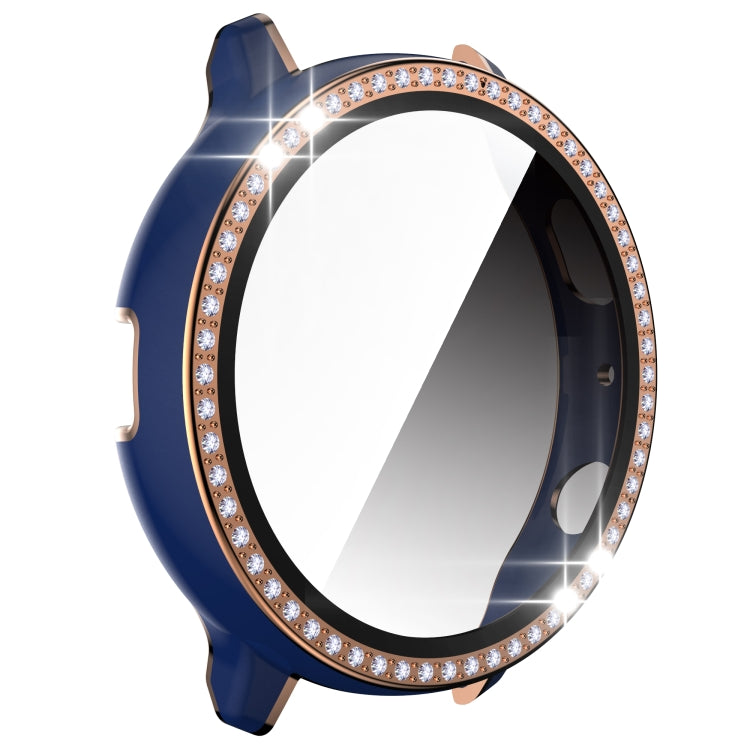 For Samsung Galaxy Watch Active 2 40mm Single Row Diamond Two-color PC+Tempered Glass Watch Case