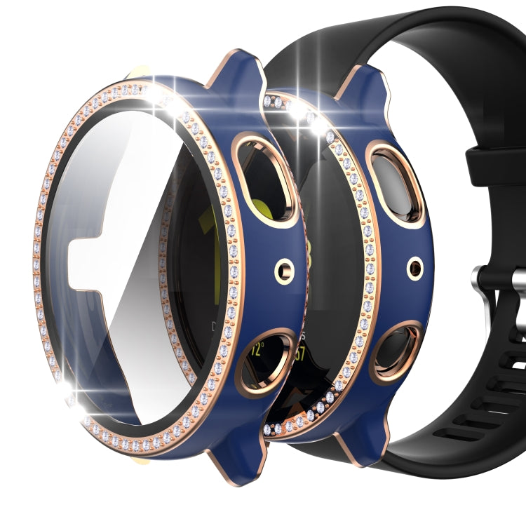 For Samsung Galaxy Watch Active 2 40mm Single Row Diamond Two-color PC+Tempered Glass Watch Case
