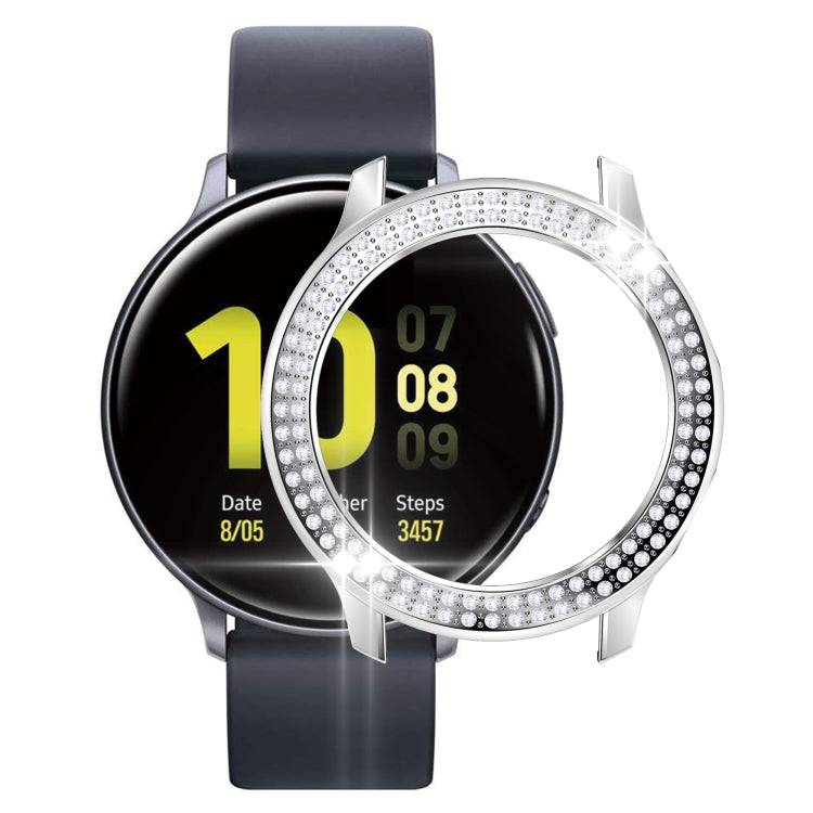 For Samsung Galaxy Watch Active 2 40mm Double-Row Diamond Two-color Electroplating PC Watch Case