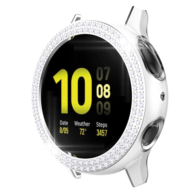 For Samsung Galaxy Watch Active 2 40mm Double-Row Diamond Two-color Electroplating PC Watch Case