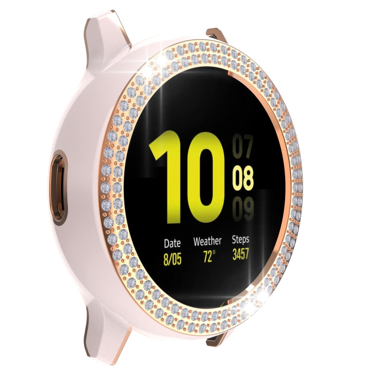 For Samsung Galaxy Watch Active 2 40mm Double-Row Diamond Two-color Electroplating PC Watch Case