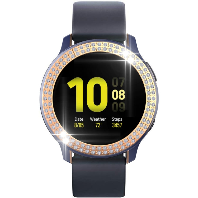 For Samsung Galaxy Watch Active 2 40mm Double-Row Diamond Two-color Electroplating PC Watch Case