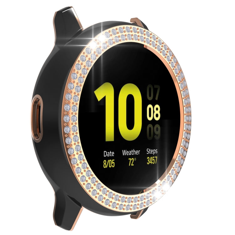 For Samsung Galaxy Watch Active 2 40mm Double-Row Diamond Two-color Electroplating PC Watch Case