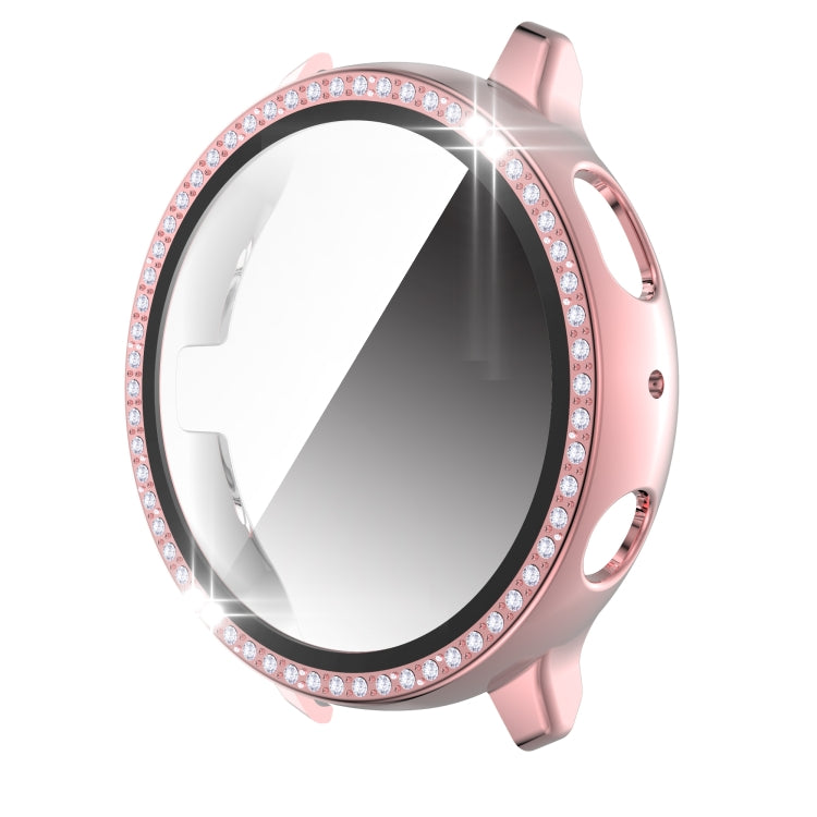 For Samsung Galaxy Watch Active 2 40mm Single Row Diamond Electroplated PC+Tempered Glass Watch Case
