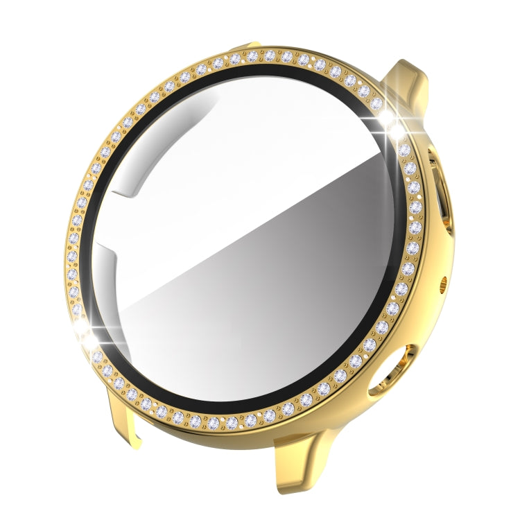 For Samsung Galaxy Watch Active 2 40mm Single Row Diamond Electroplated PC+Tempered Glass Watch Case