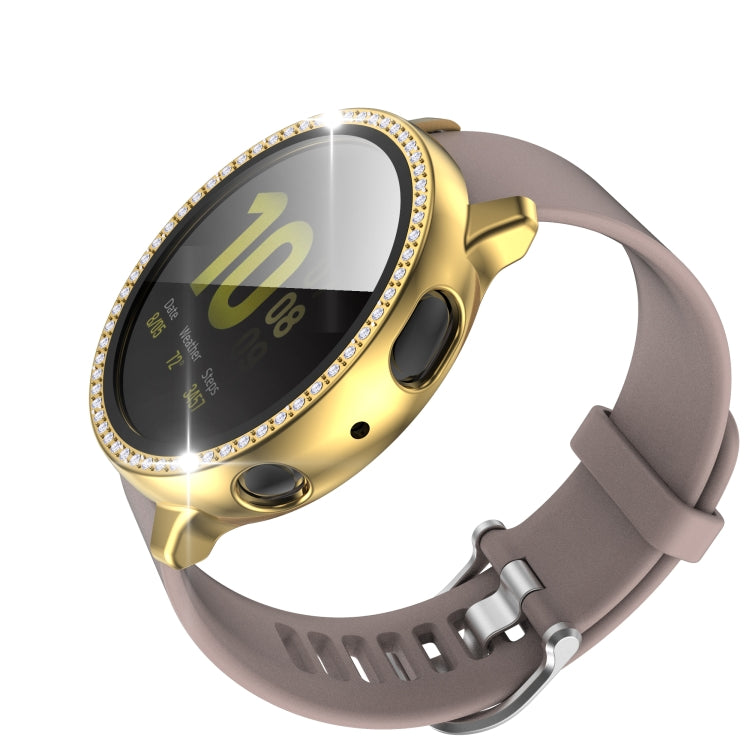 For Samsung Galaxy Watch Active 2 40mm Single Row Diamond Electroplated PC+Tempered Glass Watch Case