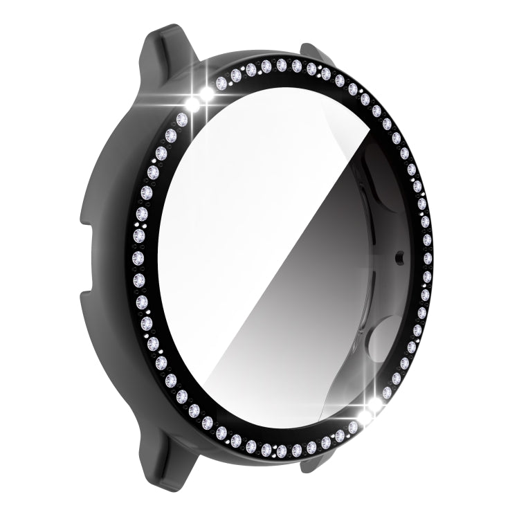For Samsung Galaxy Watch Active 2 44mm Single Row Diamond Electroplated PC+Tempered Glass Watch Case