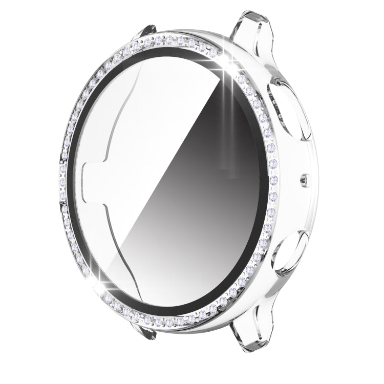For Samsung Galaxy Watch Active 2 44mm Single Row Diamond Electroplated PC+Tempered Glass Watch Case