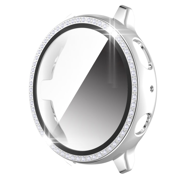 For Samsung Galaxy Watch Active 2 44mm Single Row Diamond Electroplated PC+Tempered Glass Watch Case