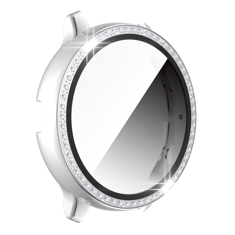For Samsung Galaxy Watch Active 2 44mm Single Row Diamond Electroplated PC+Tempered Glass Watch Case