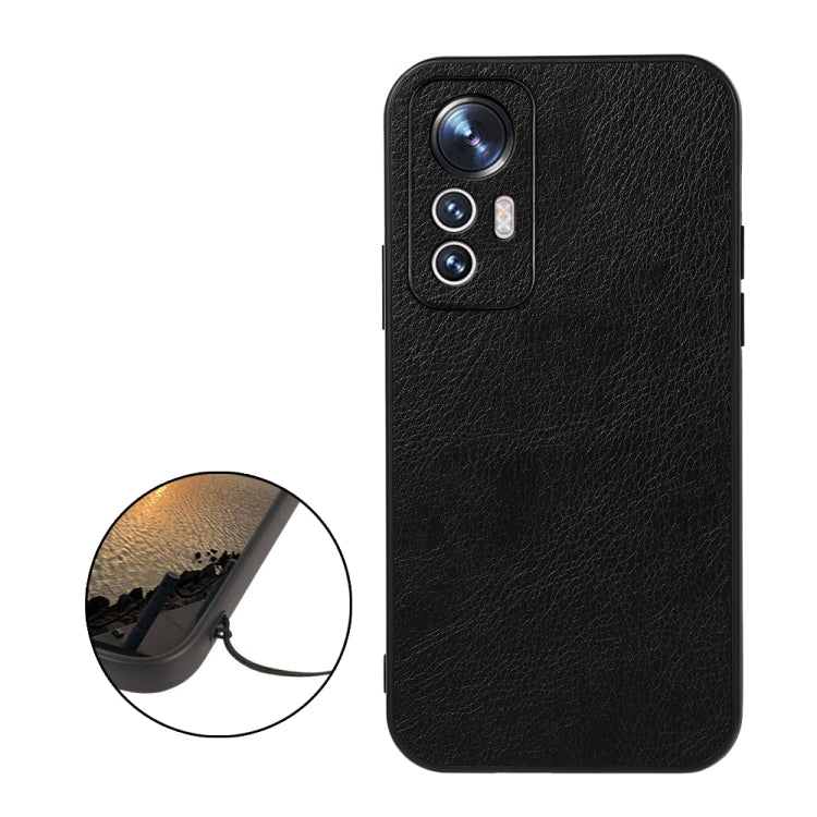 For Xiaomi Mi 12 Lite Accurate Hole Two-color Litchi Texture PU Phone Case