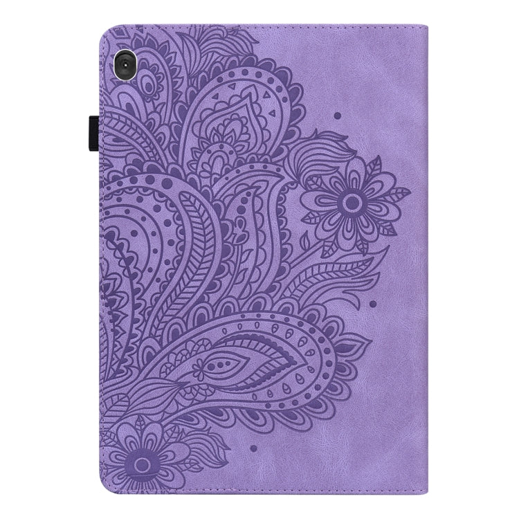 For Lenovo M10 Plus 3rd Gen 10.6 inch Peacock Embossed Pattern Leather Tablet Case