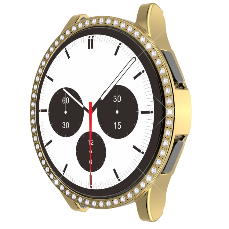 For Samsung Galaxy Watch4 Classic 42mm Single Row Diamond Hollowed PC Watch Case