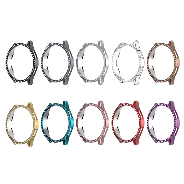 For Samsung Galaxy Watch4 Classic 42mm Single Row Diamond Hollowed PC Watch Case