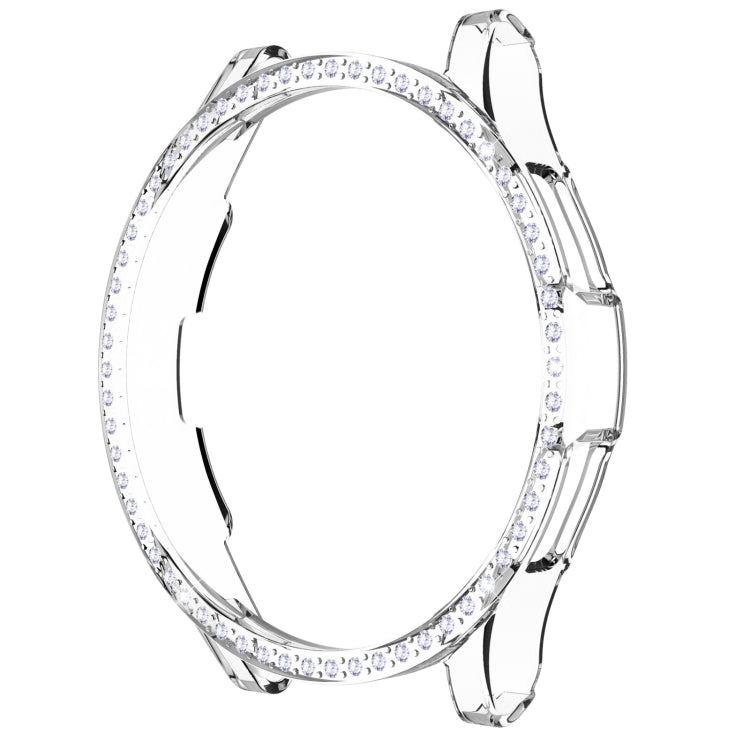 For Samsung Galaxy Watch4 Classic 42mm Single Row Diamond Hollowed PC Watch Case