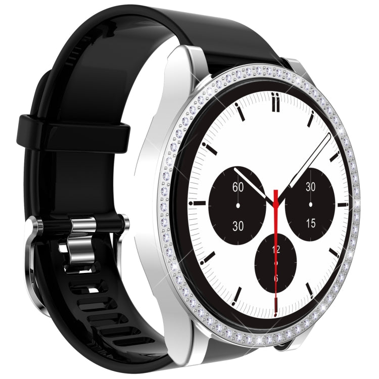 For Samsung Galaxy Watch4 Classic 42mm Single Row Diamond Hollowed PC Watch Case