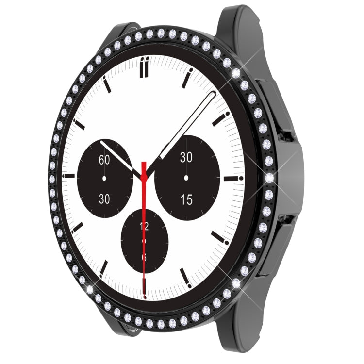For Samsung Galaxy Watch4 Classic 46mm Single Row Diamond Hollowed PC Watch Case