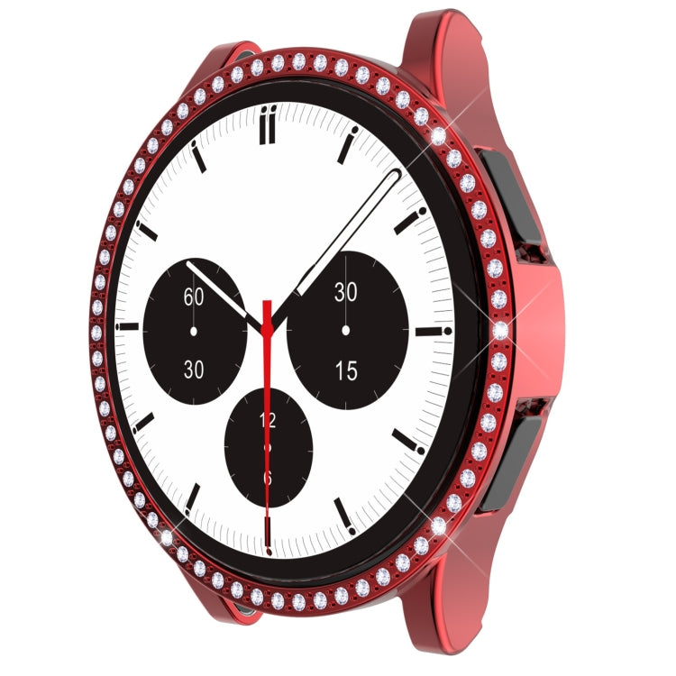 For Samsung Galaxy Watch4 Classic 46mm Single Row Diamond Hollowed PC Watch Case