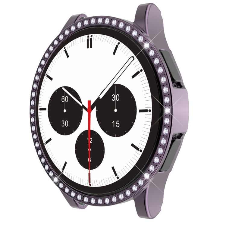 For Samsung Galaxy Watch4 Classic 46mm Single Row Diamond Hollowed PC Watch Case