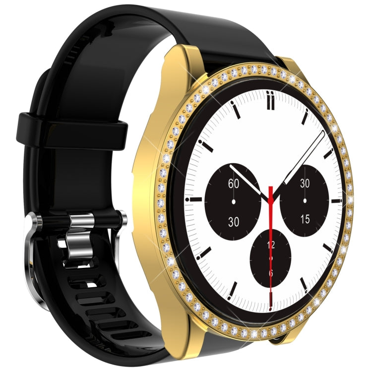 For Samsung Galaxy Watch4 Classic 46mm Single Row Diamond Hollowed PC Watch Case