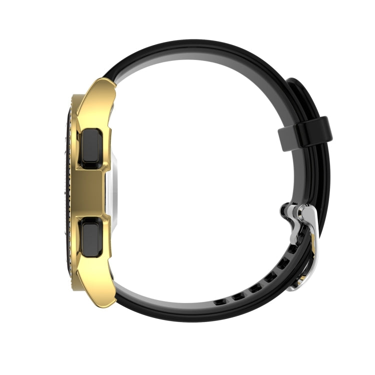 For Samsung Galaxy Watch4 Classic 46mm Single Row Diamond Hollowed PC Watch Case