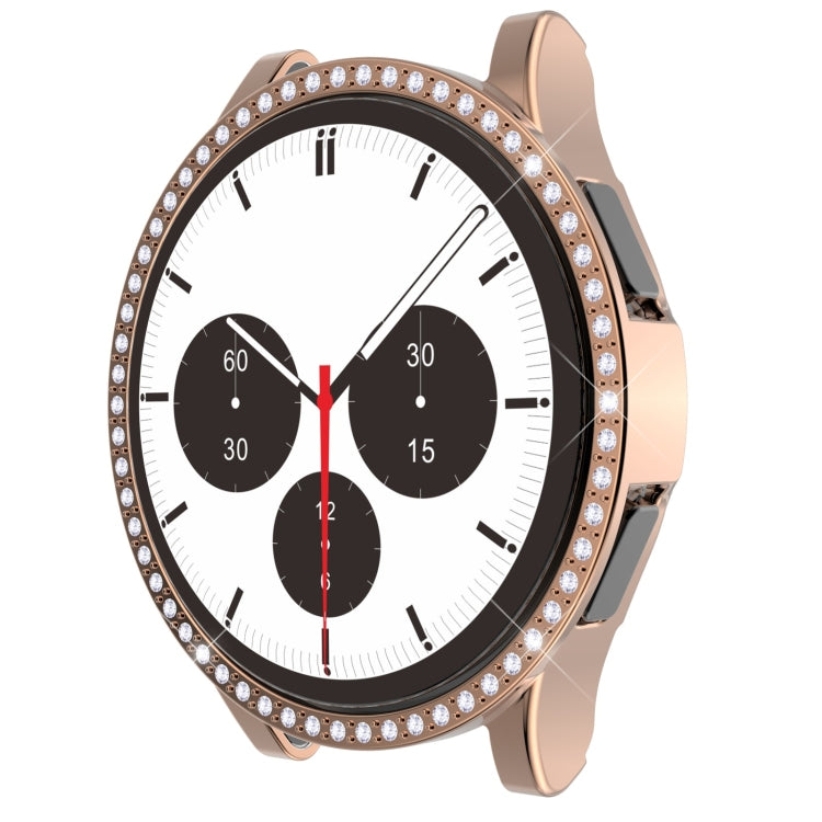 For Samsung Galaxy Watch4 Classic 46mm Single Row Diamond Hollowed PC Watch Case