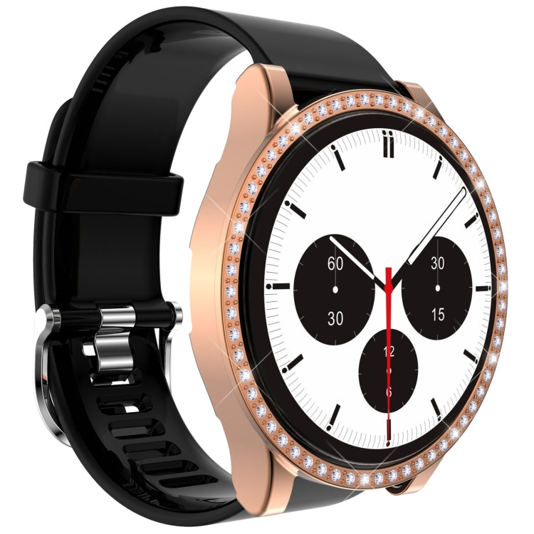 For Samsung Galaxy Watch4 Classic 46mm Single Row Diamond Hollowed PC Watch Case