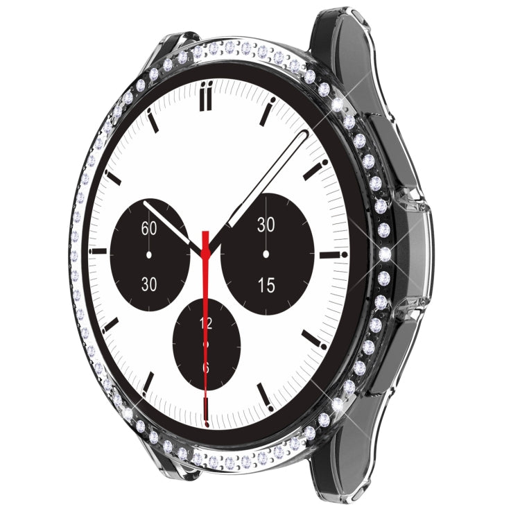 For Samsung Galaxy Watch4 Classic 46mm Single Row Diamond Hollowed PC Watch Case