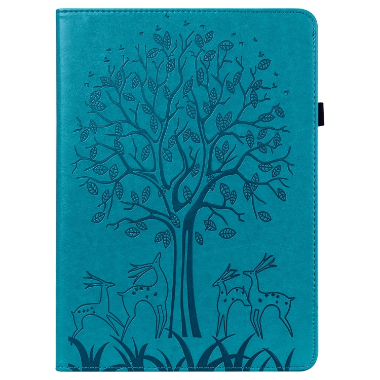 For Lenovo M10 Plus 3rd Gen 10.6 inch Tree & Deer Embossed Leather Tablet Case