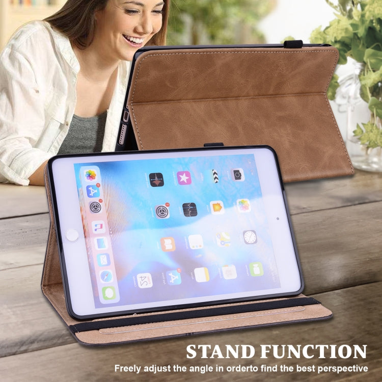 For Lenovo M10 Plus 3rd Gen 10.6 inch Solid Color Stripe Embossed Leather Tablet Case