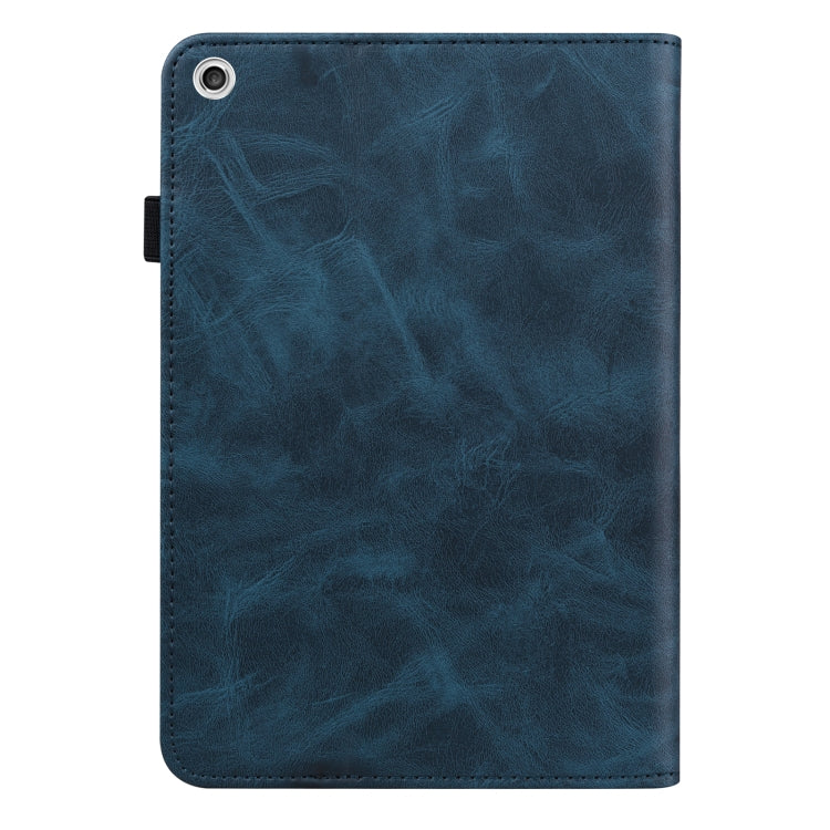 For Lenovo M10 Plus 3rd Gen 10.6 inch Solid Color Stripe Embossed Leather Tablet Case