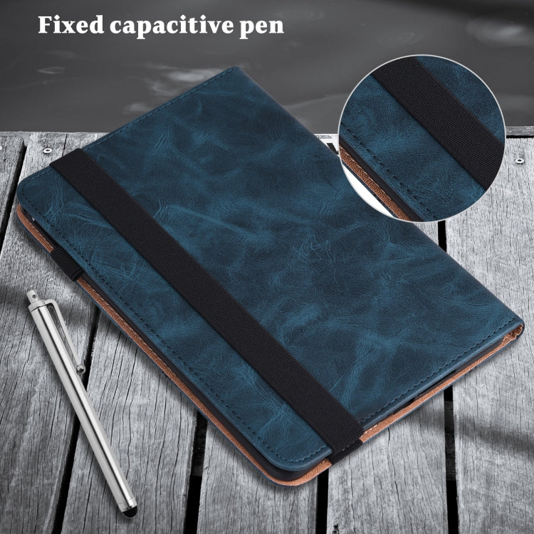 For Lenovo M10 Plus 3rd Gen 10.6 inch Solid Color Stripe Embossed Leather Tablet Case