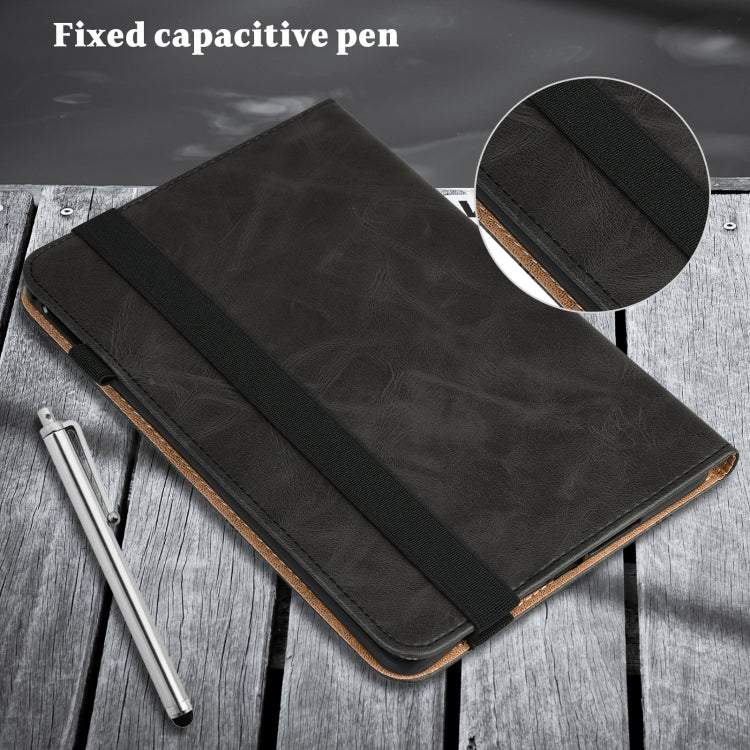 For Lenovo M10 Plus 3rd Gen 10.6 inch Solid Color Stripe Embossed Leather Tablet Case