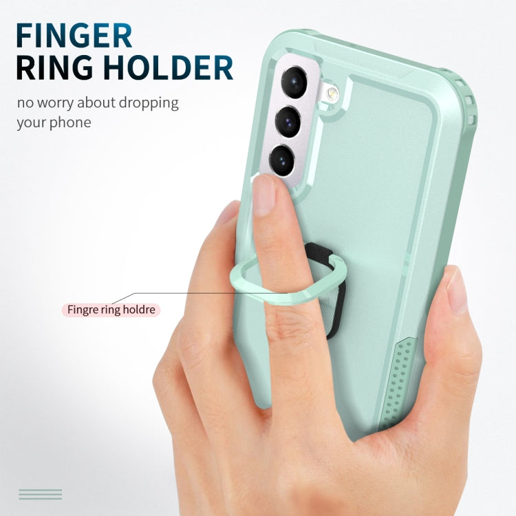 For Samsung Galaxy S22+ 5G 3 in 1 Ring Holder PC + TPU Phone Case