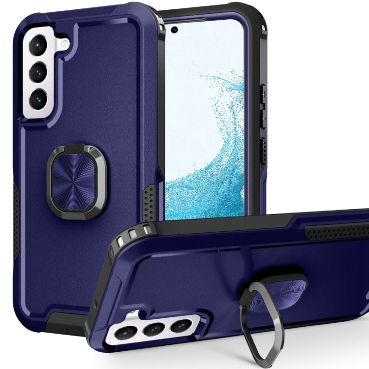 For Samsung Galaxy S22+ 5G 3 in 1 Ring Holder PC + TPU Phone Case