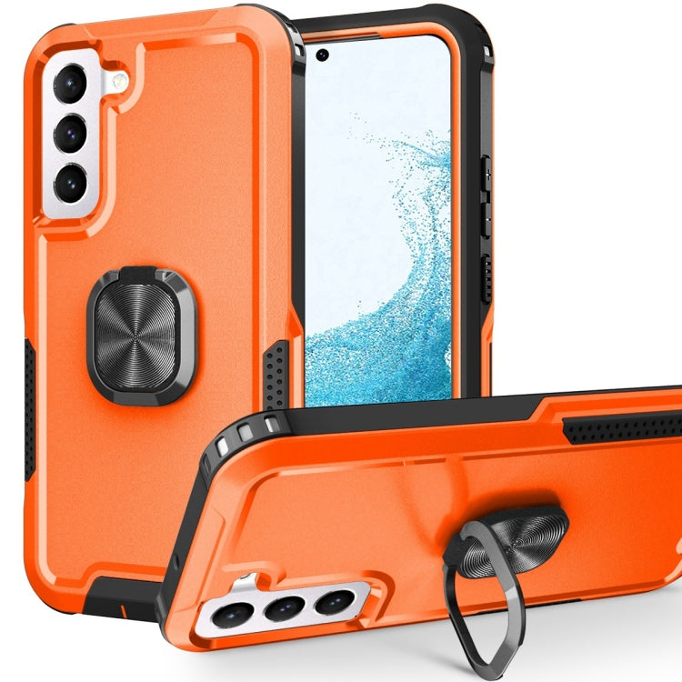 For Samsung Galaxy S22+ 5G 3 in 1 Ring Holder PC + TPU Phone Case