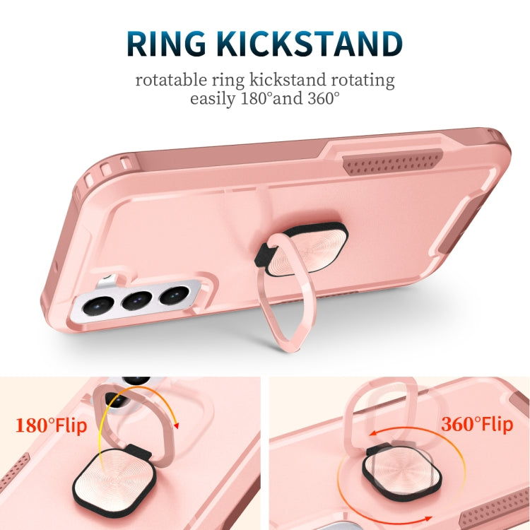 For Samsung Galaxy S22+ 5G 3 in 1 Ring Holder PC + TPU Phone Case