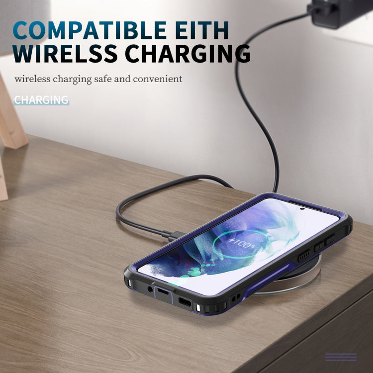 For Samsung Galaxy S21 5G 3 in 1 Ring Holder PC + TPU Phone Case