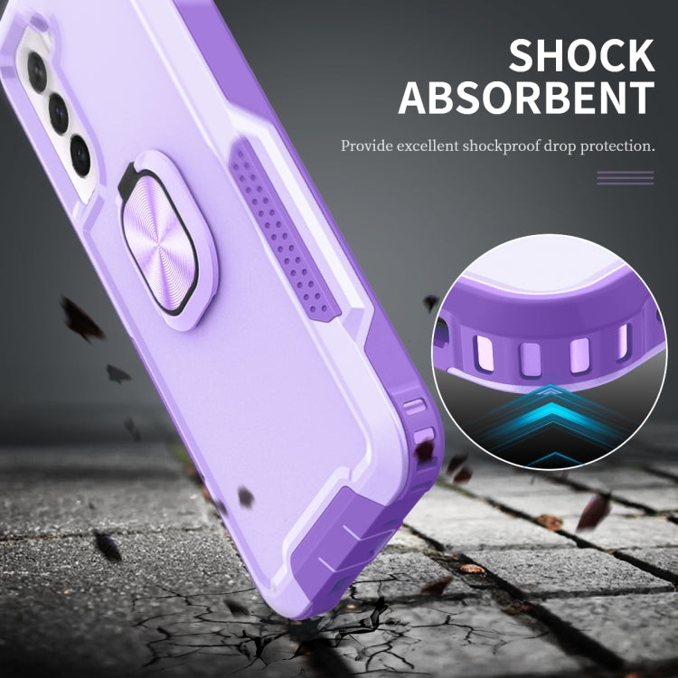 For Samsung Galaxy S21 5G 3 in 1 Ring Holder PC + TPU Phone Case