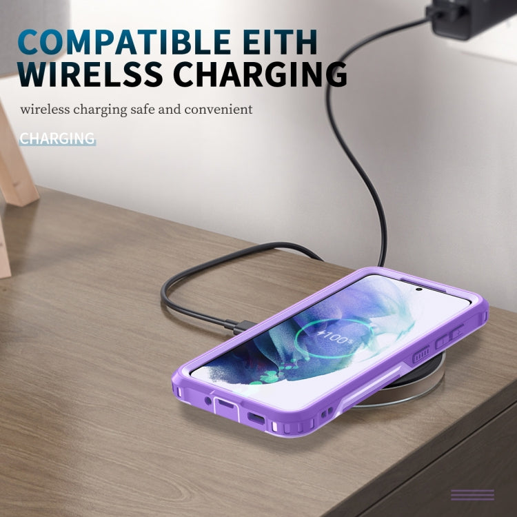 For Samsung Galaxy S21 5G 3 in 1 Ring Holder PC + TPU Phone Case