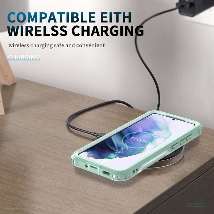 For Samsung Galaxy S21 FE 5G 3 in 1 Ring Holder PC + TPU Phone Case