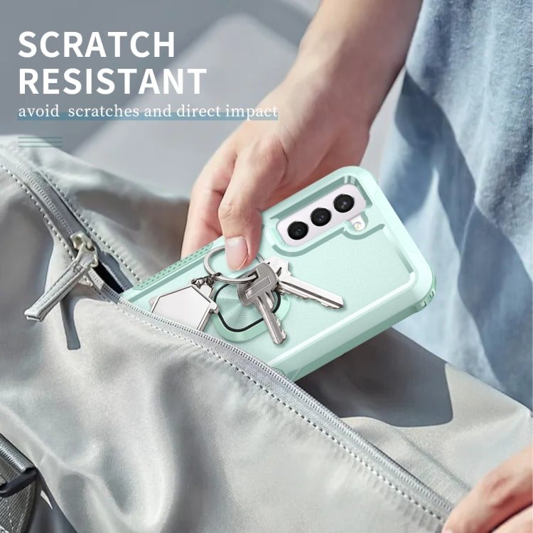 For Samsung Galaxy S21 FE 5G 3 in 1 Ring Holder PC + TPU Phone Case