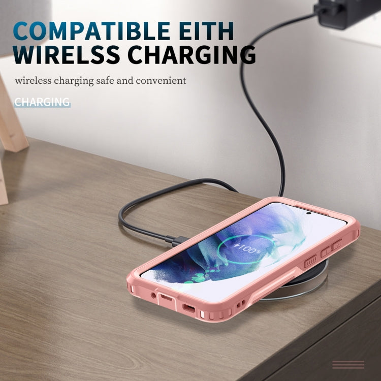 For Samsung Galaxy S21 FE 5G 3 in 1 Ring Holder PC + TPU Phone Case