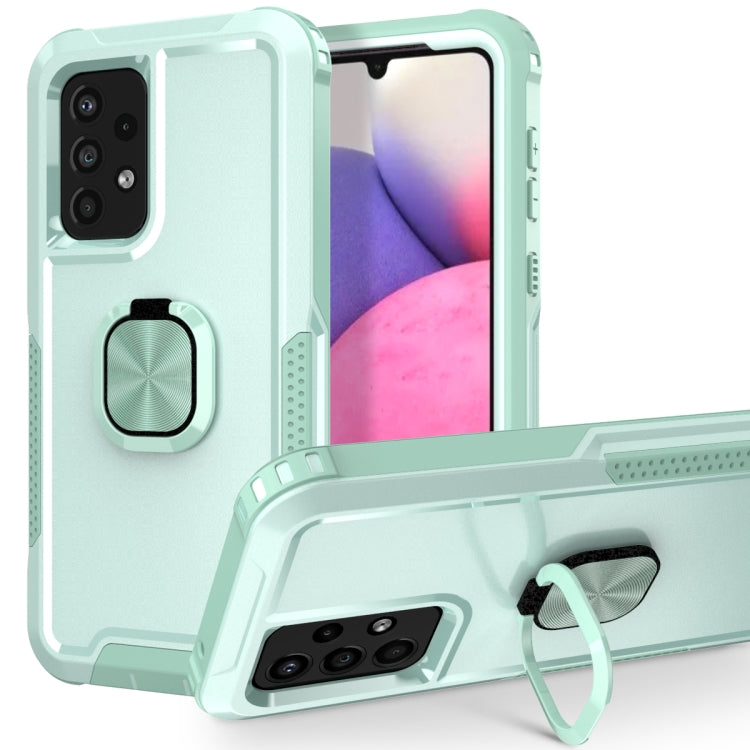 For Samsung Galaxy A33 5G 3 in 1 Ring Holder PC + TPU Phone Case