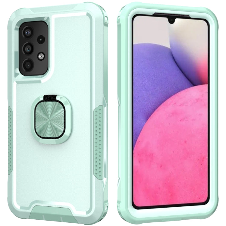 For Samsung Galaxy A33 5G 3 in 1 Ring Holder PC + TPU Phone Case
