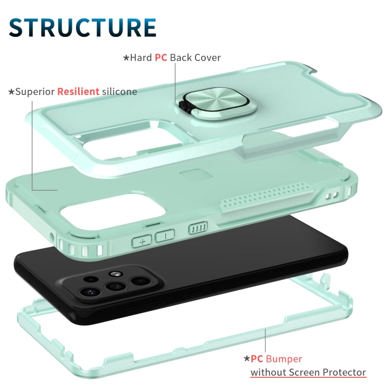 For Samsung Galaxy A33 5G 3 in 1 Ring Holder PC + TPU Phone Case