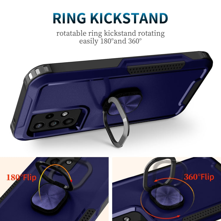 For Samsung Galaxy A33 5G 3 in 1 Ring Holder PC + TPU Phone Case